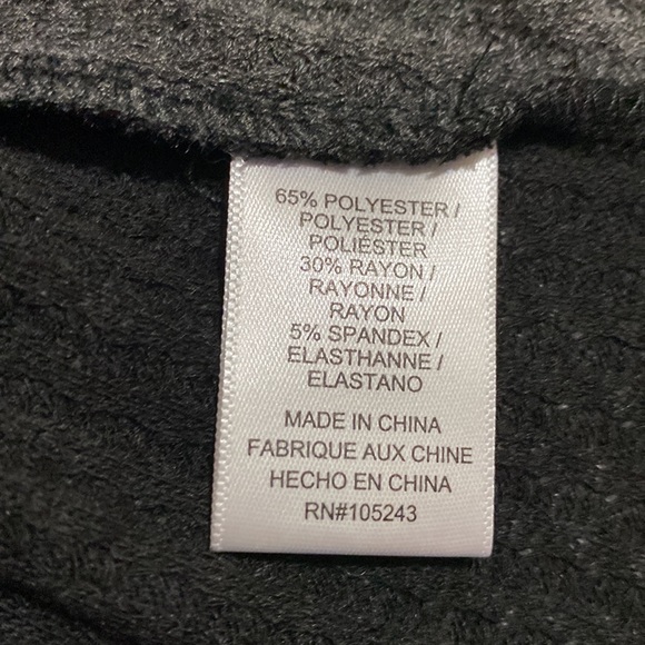 Bobeau Colorblock Open Front Waffle Knit Cardigan Charcoal/Black Size M - Picture 9 of 12